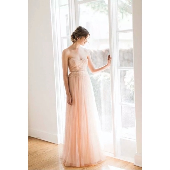 Jenny Yoo Ivy Lace & Tulle Strapless Gown